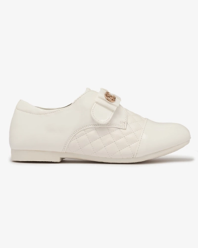 OUTLET Royalfashion Demi chaussures en cuir écologique matelassé pour filles en blanc Werme