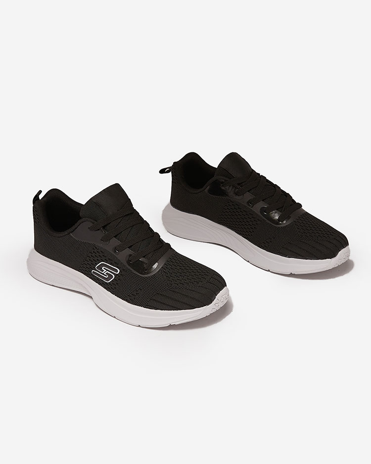 Royalfashion Baskets de sport en tissu pour hommes, noires Akimla