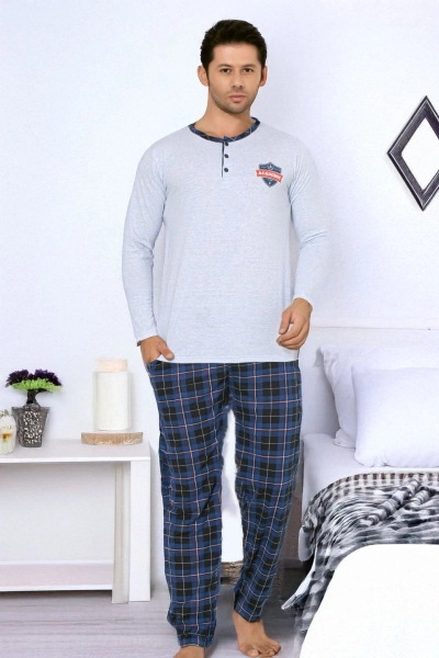 Pyjama à carreaux en coton pour homme Royalfashion
