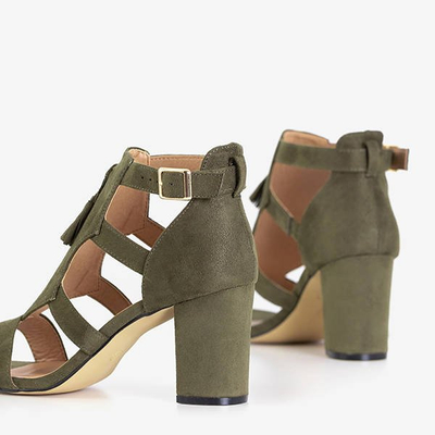 Sandales pour femmes vert foncé sur le poteau Krys - Footwear