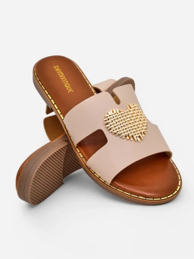 Pantoufles Royalfashion pour femmes avec cœur Or Cœur