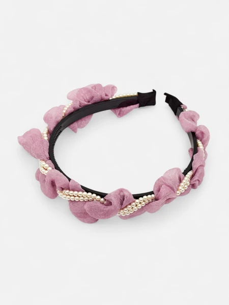 Royalfashion Bandeau pour cheveux avec fronces et perles