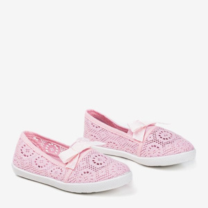 Baskets à enfiler rose clair pour enfants Shea - Chaussures 1