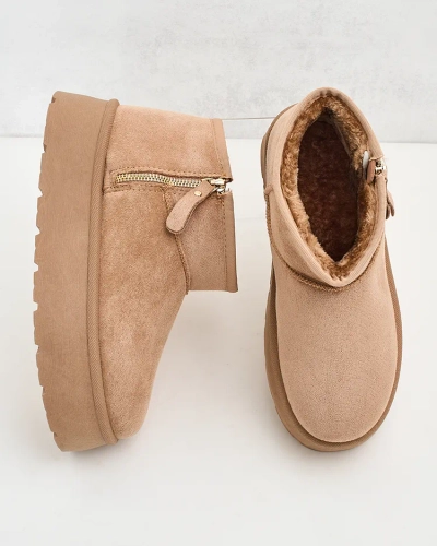 Royalfashion Bottes de neige à plateforme pour femmes a'la Delgadi
