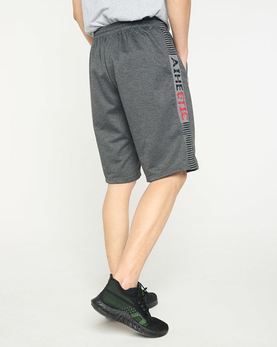 Short homme tissu gris foncé - Vêtements