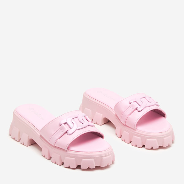 OUTLET Pantoufles violettes pour femmes sur une semelle plus épaisse Inza-Shoes