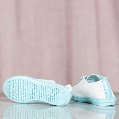 OUTLET Baskets blanches avec empiècements Mika bleus - Footwear