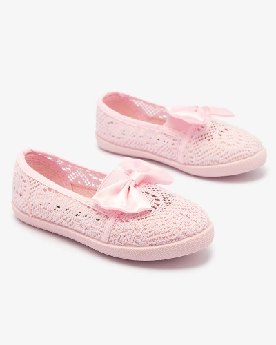 Baskets roses à enfiler avec nœud pour fille Sweet Time - Footwear