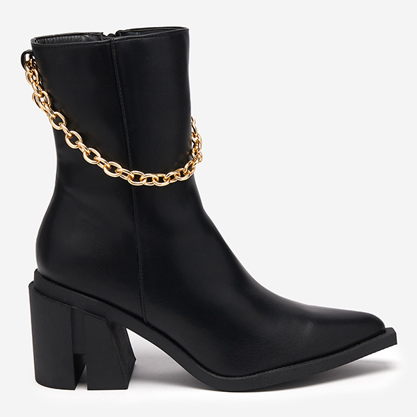 OUTLET Bottes noires sur le poteau avec une chaîne Somlid - Footwear
