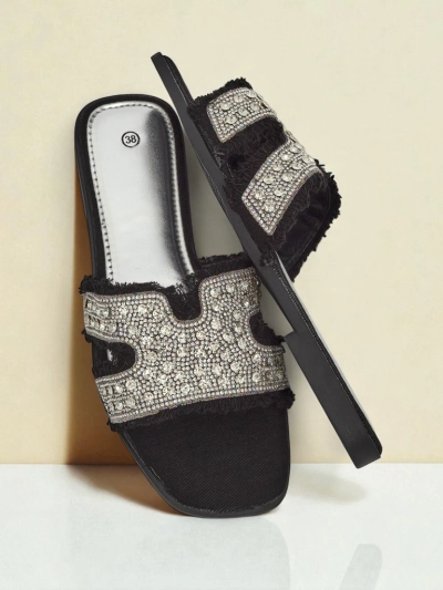 Royalfashion Sandales femme avec strass CrystalEase