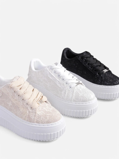 Royalfashion Baskets Femme Sport avec Lacets Coronna