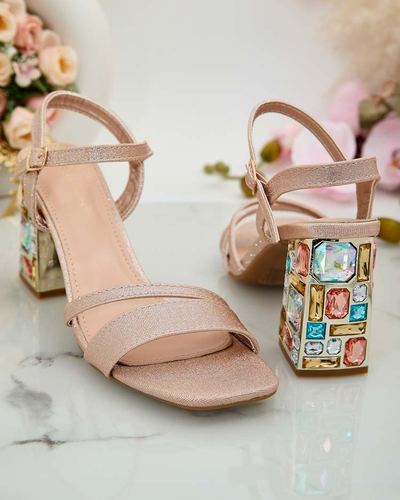 Royalfashion Sandales à talon Solepte strass pour femme