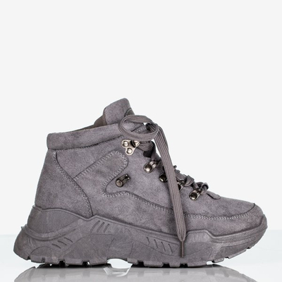 Chaussures de sport grises pour femmes avec une tige haute Paradiso - Chaussures 1