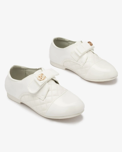 Demi chaussures en cuir écologique matelassé blanc pour filles Mawert- Footwear