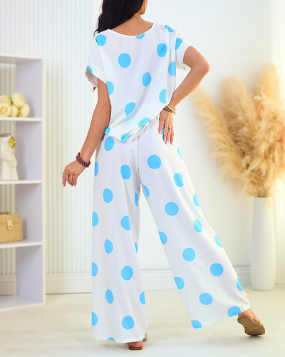 Royalfashion Ensemble bleu et blanc pour femme