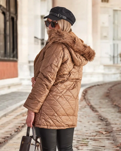 Royalfashion Veste matelassée pour femme en marron