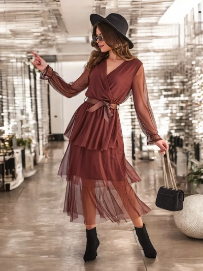 Robe longue pour femmes de Royalfashion avec des volants