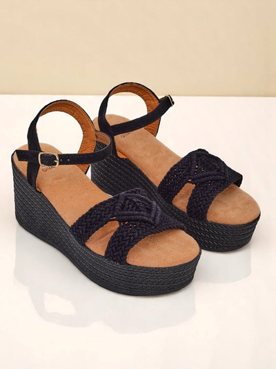 Royalfashion Sandales compensées femme tressées Sunny Day