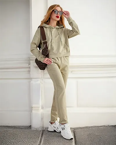 Royalfashion Ensemble de sweatshirt en coton pour femme