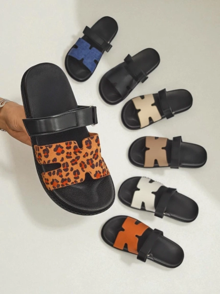 Royalfashion Chaussons pour femmes en cuir écologique FlexiComfi