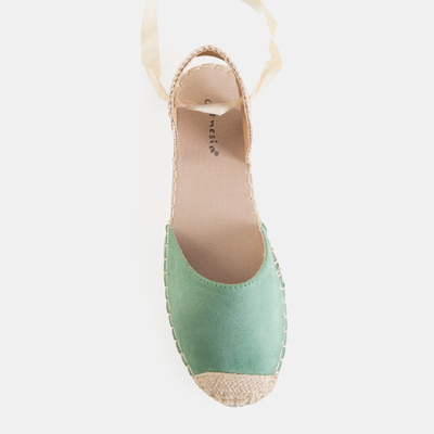 Espadrilles nouées pour femmes en vert Edola - Chaussures