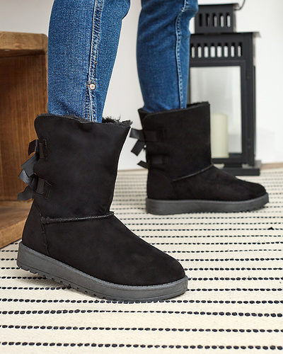 Bottes de neige noires pour femmes avec nœuds Massap - Footwear