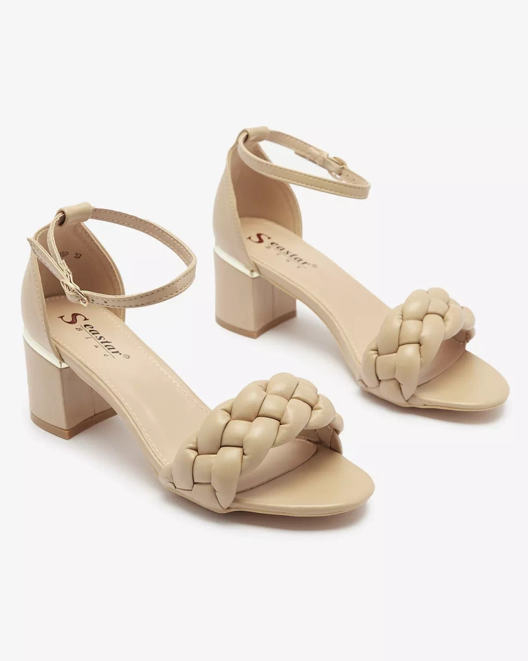 Beige Sandales à talon pour femme Marines - Footwear