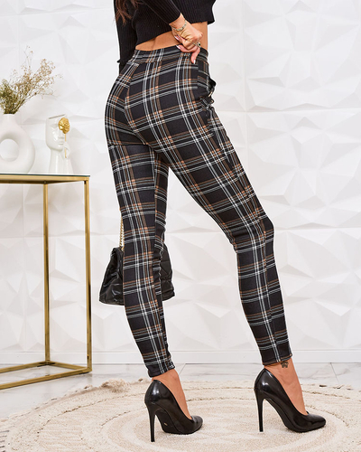 Royalfashion Teggings femme à carreaux réchauffés
