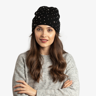 Chapeau noir pour femme avec étoiles et oxydes de zirconium - Accessoires