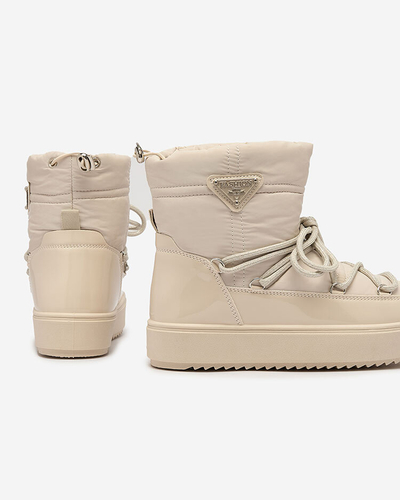 Royalfashion Bottes à enfiler pour femmes bottes de neige a'la en beige Nevsone