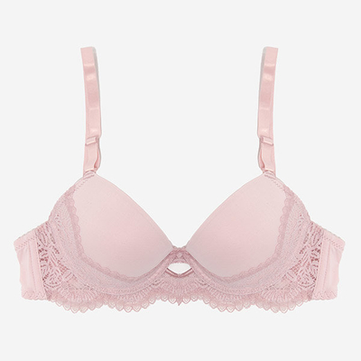 Soutien-gorge femme rose avec dentelle - Sous-vêtements