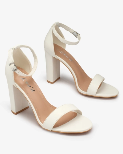 OUTLET Royalfashion Sandales à talons hauts pour femme en blanc Iocalia