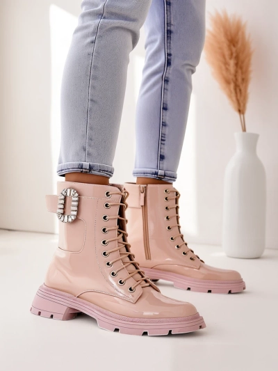 Royalfashion Bottines à lacets pour femmes Lacero