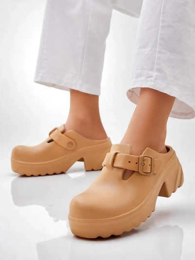 Royalfashion Sandales à talons en caoutchouc pour femmes Voxones
