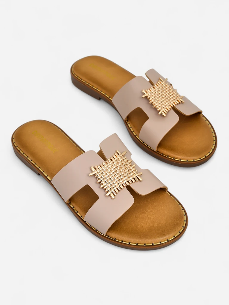 Royalfashion Mules décoratives pour femmes avec ornement Crattes