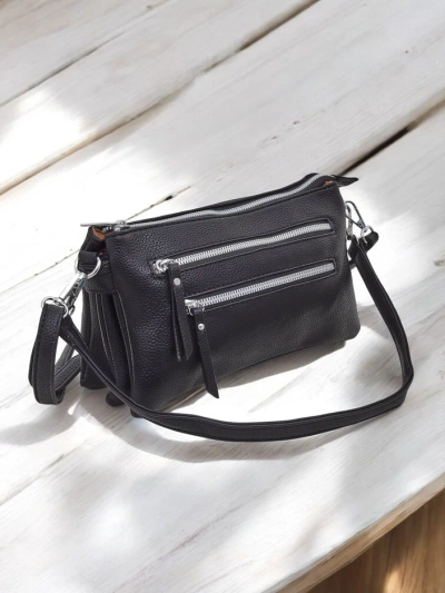 Royalfashion Petit sac à main pour femmes en cuir éco avec 3 compartiments