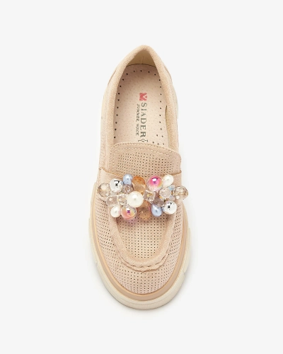 Mocassins ajourés marron clair pour femme Peloga- Footwear