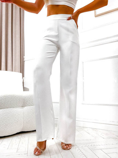 Pantalon blanc à jambes larges pour femmes - Vêtements