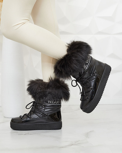 Royalfashion Bottes à lacets a'la bottes de neige avec fourrure Heccti