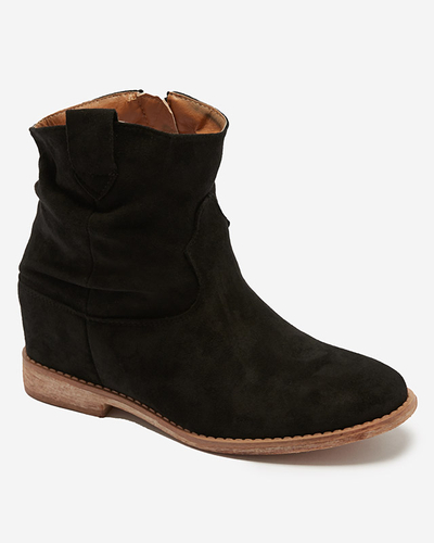 Bottes noires a'la santiags sur semelle compensée d'intérieur Dimia - Footwear