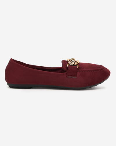 Mocassins en éco-daim bordeaux Brussi - Footwear