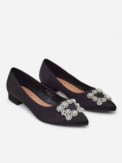 Royalfashion Ballerines pour femme en tissu satiné avec une boucle Legant