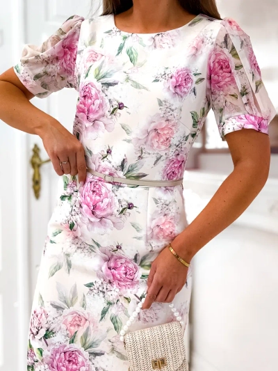 Robe élégante pour femmes à mi-longueur Royalfashion avec motif floral