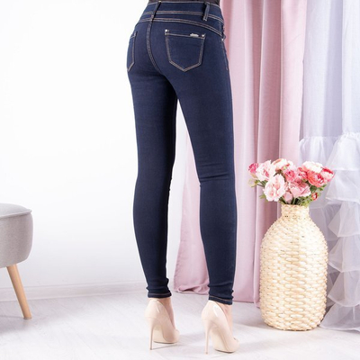 Pantalon fil or bleu marine - Pantalon