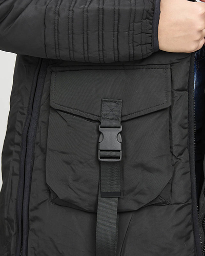 Veste d'hiver matelassée noire pour femme - Vêtements