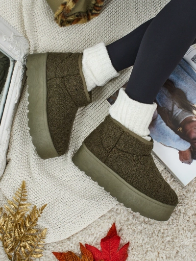 Bottes courtes imitation bottes de neige pour femmes Marellin