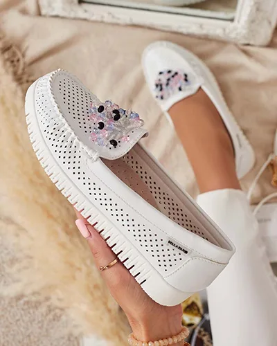 Royalfashion Mocassins ajourés perlés pour femme Namis