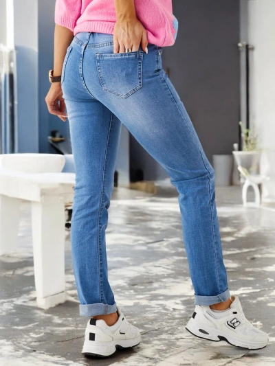 Royalfashion Jeans droits en coton pour femmes