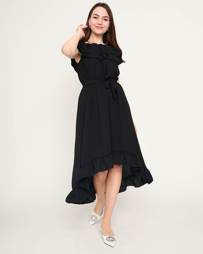 Robe noire pour femme à volants à l'espagnole - Vêtements