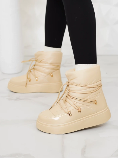 Royalfashion Bottes de neige à enfiler pour femme en beige Dabenda
